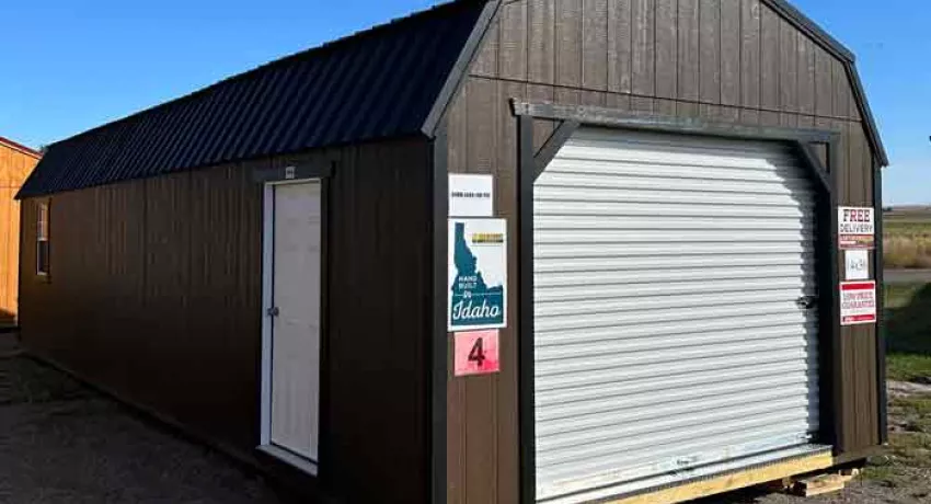 Shed #4 - 14X36 Lofted Barn with Garage Package