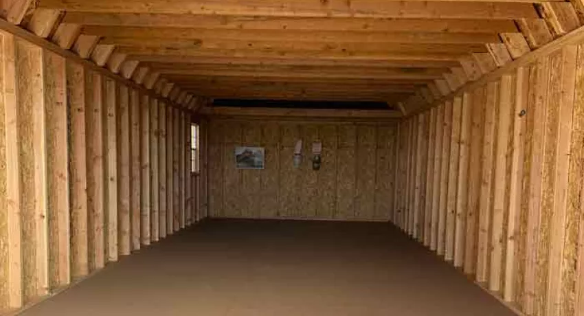 Shed #4 - 14X36 Lofted Barn with Garage Package