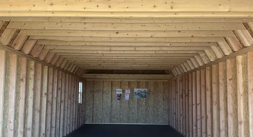 Shed #27 - 14X36 Lofted Barn with Garage Package & 140lbs Snow Load