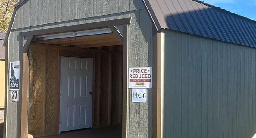 Shed #27 - 14X36 Lofted Barn with Garage Package & 140lbs Snow Load